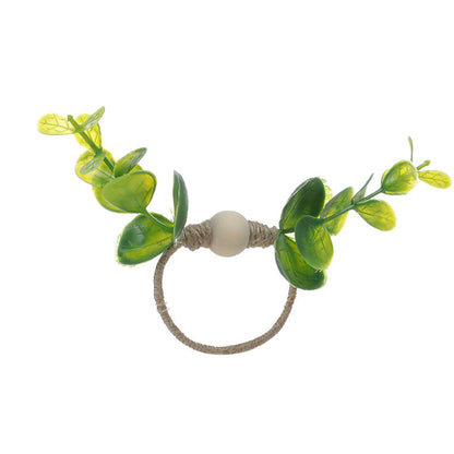 Bulk 2 Pcs Rustic Eucalyptus Napkin Rings Spring Summer Family Dinner Wedding Party Table Decoration Wholesale