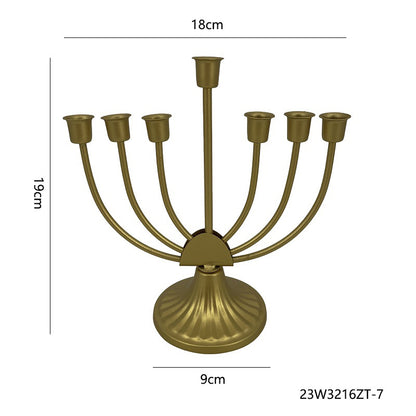 Bulk Hanukkah Menorah Candle Holder Gold 7/9 Branch Candelabra for Jewish & Israel Festival Decor Wholesale