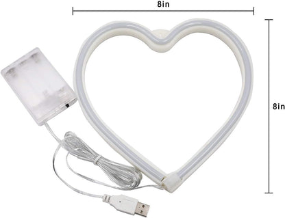Bulk Pink Heart Neon Sign LED Light Battery Operated or USB Powered Table & Wall Decor for Valentine's Day Mother's Day Birthday Party Wholesale