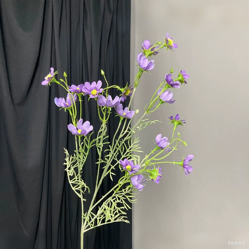 36.7 Inch Artificial Cosmos Flowers, Lifelike Silk Cosmos Blooms for Home Decor, 1 Stem