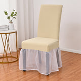 Bulk Milk Silk Gauze Skirt Chair Cover suitable for Hotel Restaurant Conference Banquet Wedding and Party Decoration Wholesale