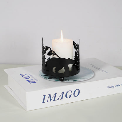 Bulk Christmas Scented Candle Holder with Iron Stand Creative Centerpiece for Dining Table Versatile Holiday Home Decor Wholesale