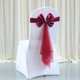 Bulk 10 Pcs Elasticity Chair Sashes Organza Bow Banquet Party Decoration Wholesale