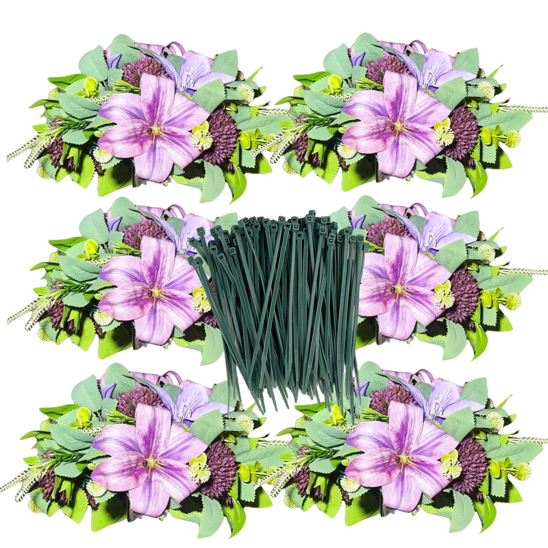 Mixed Purple Lily and Mum Artificial Flower Balls, 6 Pcs Bulk Wedding Centerpiece Decorations