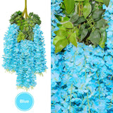 Bulk 12 Pcs Artificial Wisteria Hanging Flowers Garland Hanging Flowers for Home Party Wedding Decoration Wholesale