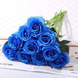 Bulk 10pcs 19" Artificial Silk Rose Flower Bouquets for Wedding and Home Decor Wholesale