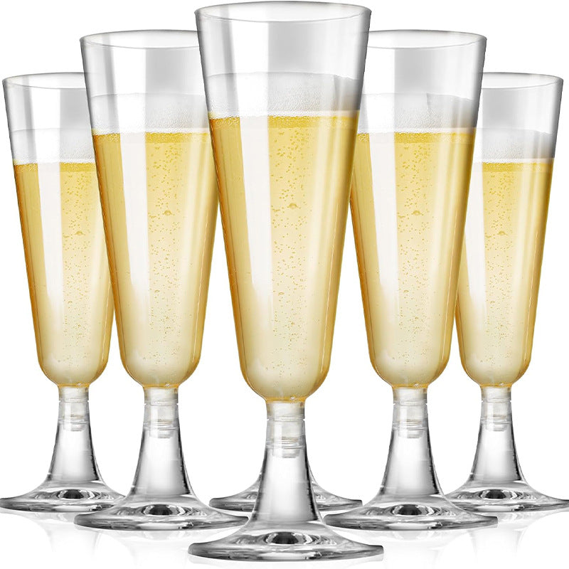 Bulk 40 Pcs Plastic Champagne Flutes 5.5 oz Disposable Clear Mimosa Glasses for Wedding New Year Cocktail Party Wholesale