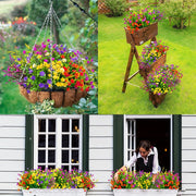 16 Bundles Artificial Outdoor Plastic Flowers UV Resistant Mixed Plants Bulk