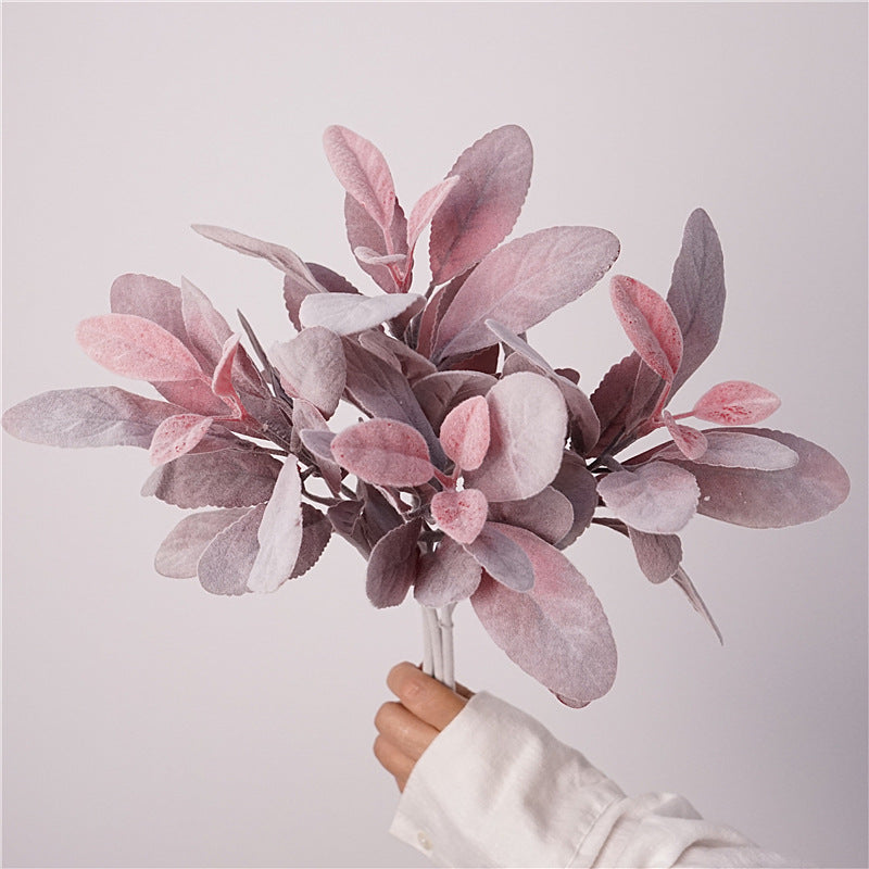 6 Pcs 14 Inch Artificial Fall Lambs Ear Stems with Silver Ragwort Foliage for Autumn Decor