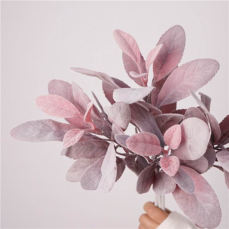 6 Pcs 14 Inch Artificial Fall Lambs Ear Stems with Silver Ragwort Foliage for Autumn Decor