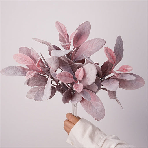 6 Pcs 14 Inch Artificial Fall Lambs Ear Stems with Silver Ragwort Foliage for Autumn Decor