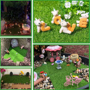 4 Pcs Artificial Garden Grass 6x6 Inch Miniature Ornament Bulk Pack