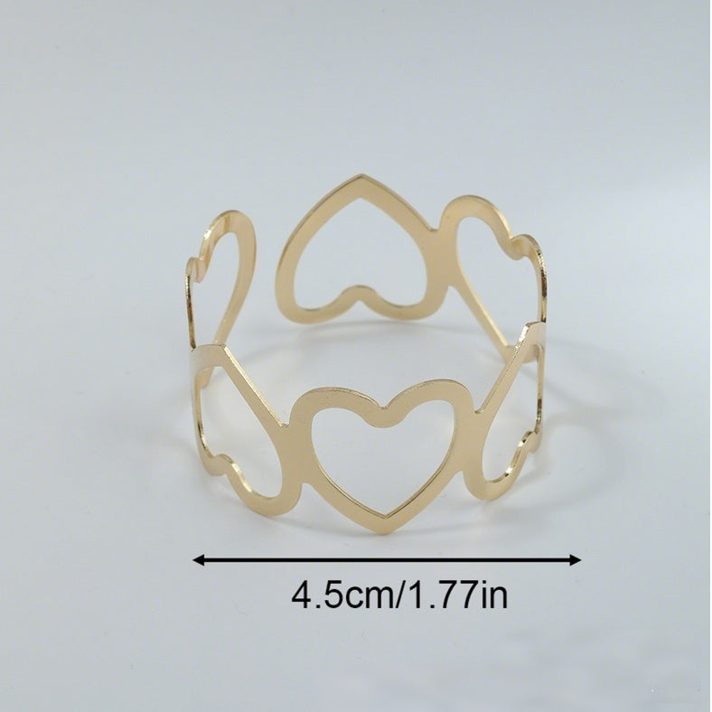 1.8 Inch Metal Heart-Shaped Napkin Rings - Elegant Table Decor for Weddings, Parties & More