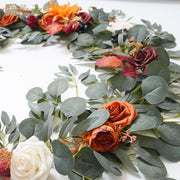 6 Ft Artificial Eucalyptus and Willow Leaf Garland with Peony Flowers for Wedding Decor