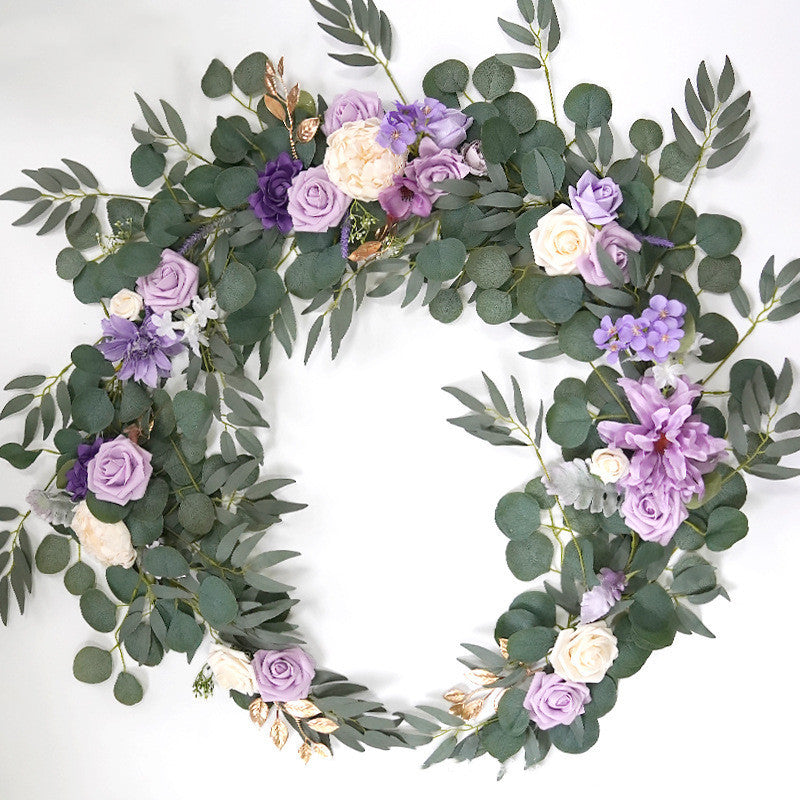 6 Ft Artificial Eucalyptus and Willow Leaf Garland with Peony Flowers for Wedding Decor