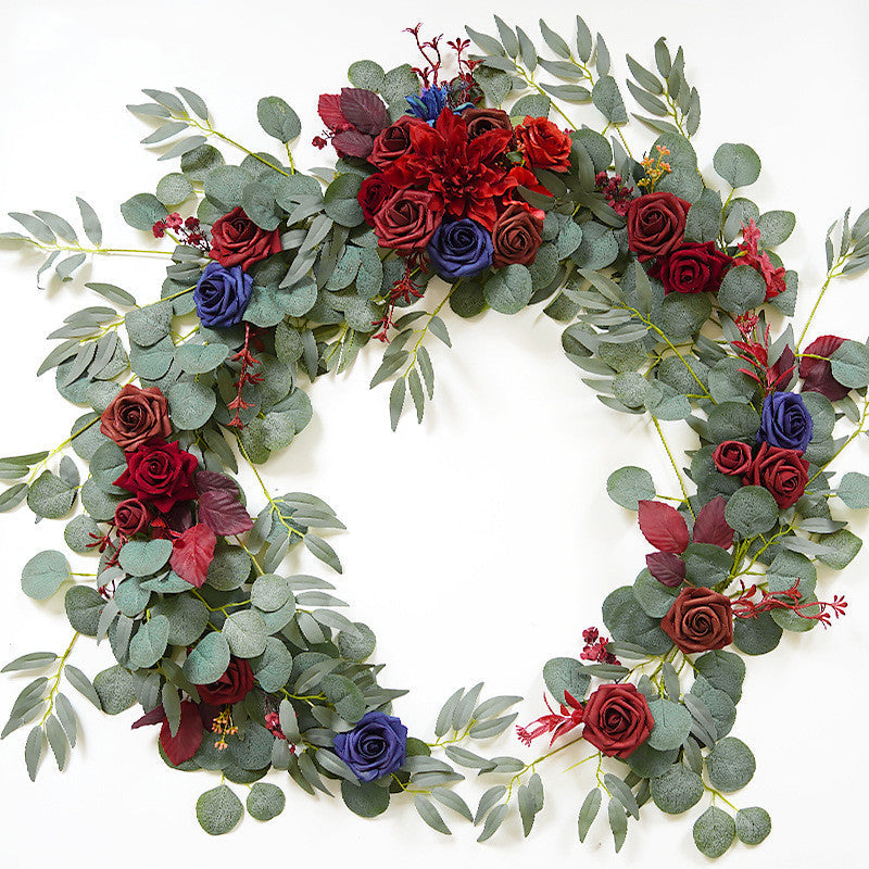 6 Ft Artificial Eucalyptus and Willow Leaf Garland with Peony Flowers for Wedding Decor