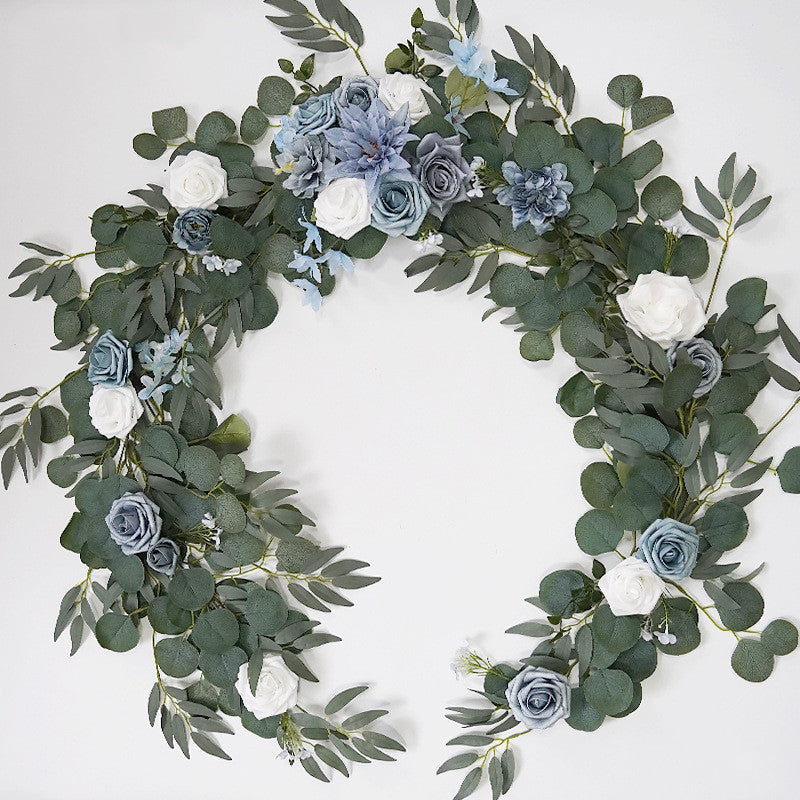 6 Ft Artificial Eucalyptus and Willow Leaf Garland with Peony Flowers for Wedding Decor