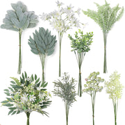70 Pcs Mixed Artificial Flowers and Greenery Stems with Eucalyptus Leaves for DIY Floral Arrangements