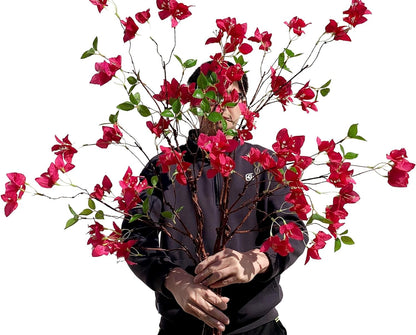 Bulk 4 Pcs Premium Artificial Bougainvillea Flower Branches for Versatile Event and Party Decor Wholesale