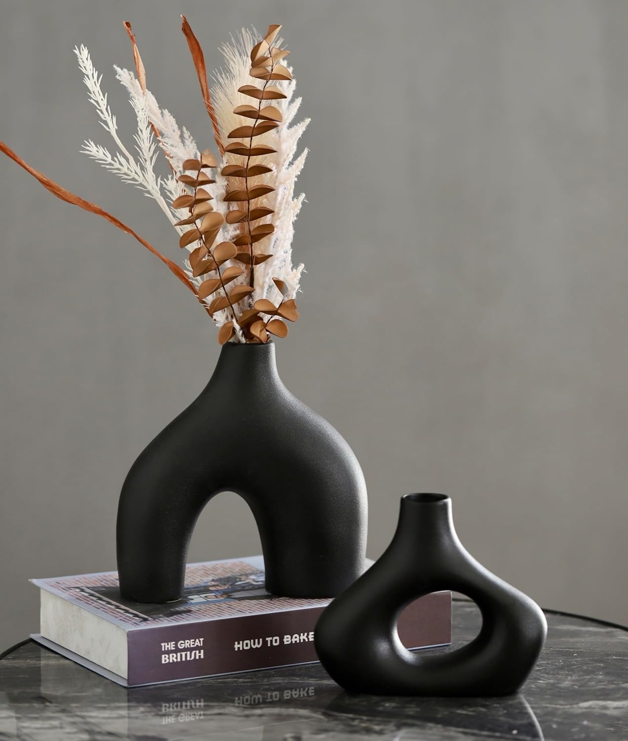 Bulk Nordic Donut Vase Handmade Ceramic Hollow Vases for Olive Branches & Table Centerpieces Minimalist Modern Home Decor for Wedding Shelf Office Console Entryway Sculptural Neutral Décor Wholesale