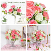 Artificial Silk Peonies 10 Pcs Vibrant Pink 12 Inch Realistic Flowers for Wedding Centerpieces and Home Decor