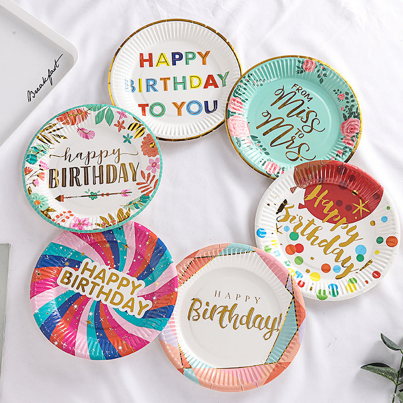 Bulk 60 pcs Disposable Birthday Party Plates Large Paper Plates for Picnics Cakes and Dessert Tables Ideal for Party Decorations and Table Settings Wholesale