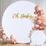 Bulk Adjustable White Round Backdrop Cover for 5 to 7.2ft Circle Arch Stand - Polyester Wedding, Birthday Party, Photography Decoration Wholesale