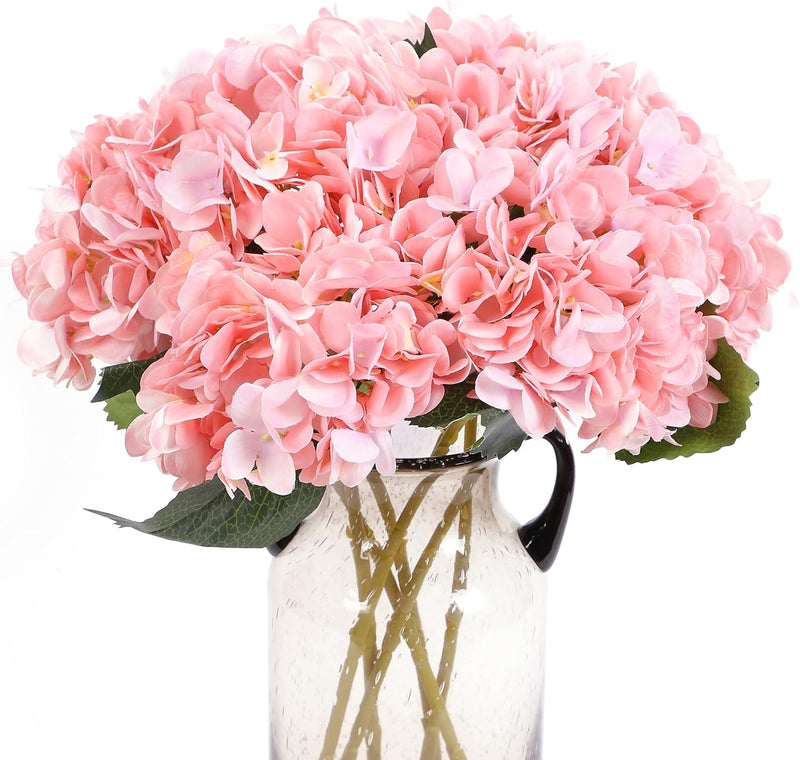 6 Pcs Artificial Silk Autumn Hydrangea Flowers, 12.6" Stems, 5.9" Heads, Realistic Fall Decor for Wedding & Farmhouse