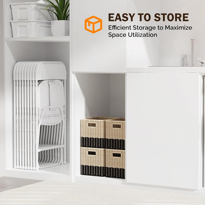 Bulk 6 Pcs Plastic Folding Chairs with Steel Frame Water-Resistant & Portable for Weddings Outdoor Events Office Parties Wholesale