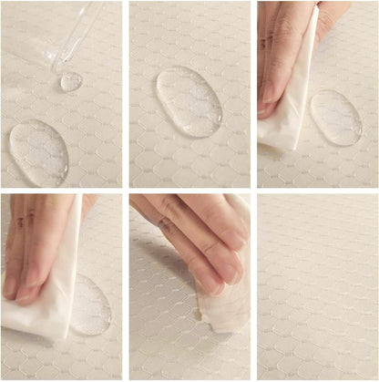 Bulk Solid Plaid Jacquard Spring Tablecloth Wrinkle and Water Resistant, Contemporary Woven Decorative Table Cover for Holiday Events Wholesale