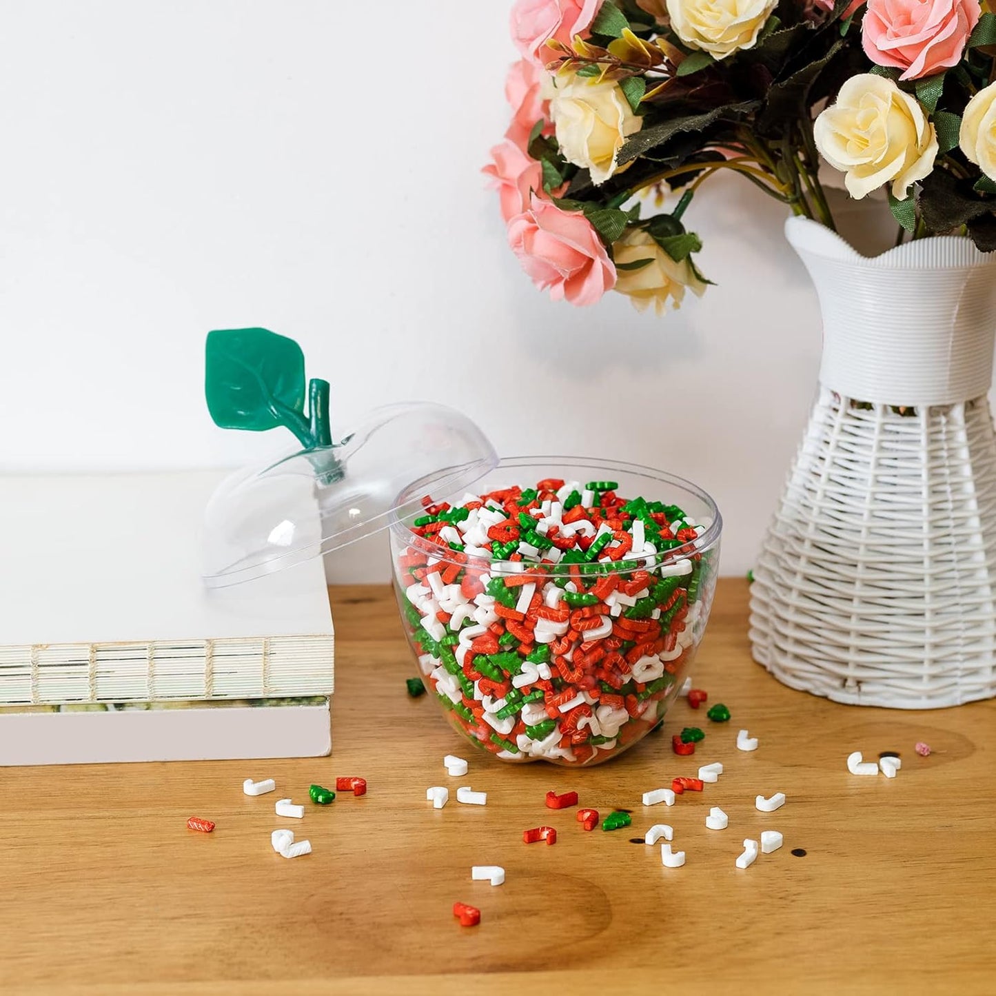 Bulk Large Clear Apple Containers Candy Toy Fillable Jars Back to School Teacher Gifts Wedding Ornaments Christmas Decorations Wholesale