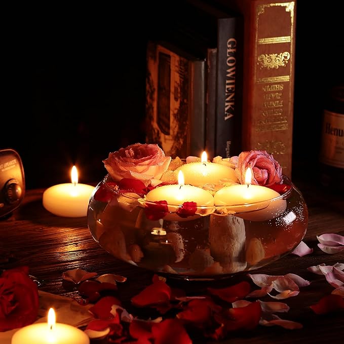 Bulk 6 Sets Flameless Floating Candles White Dripless Wax Burning Candles for Weddings Party Special Occasions Home Decorations Wholesale