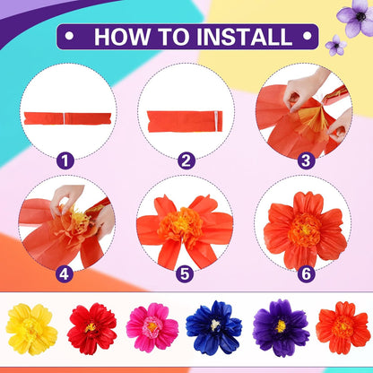 Bulk 24 Pcs Vibrant Wall Backdrop Decoration 20 Inch Paper Flowers Stunning Décor for Weddings  Birthdays Wholesale