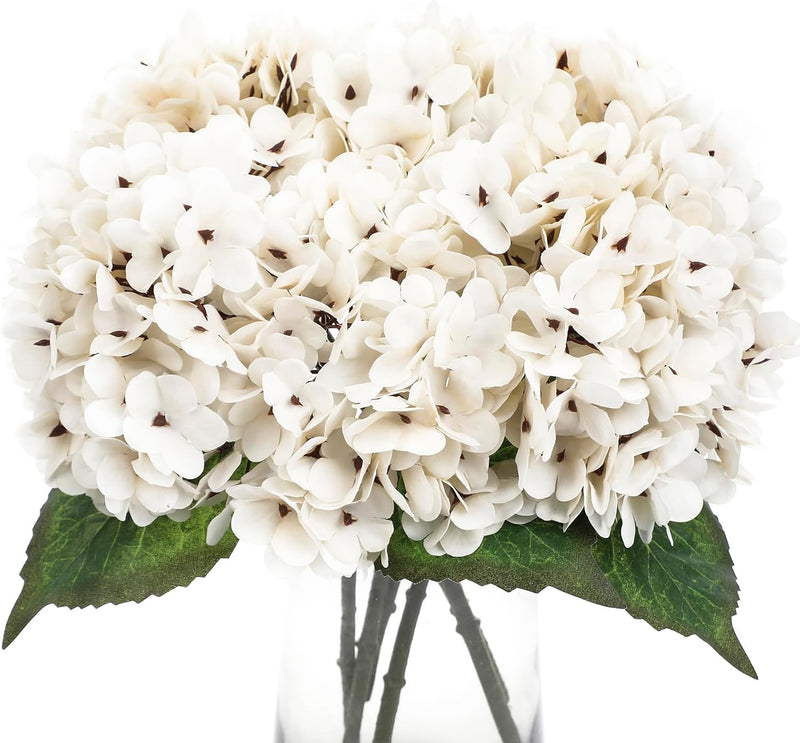 6 Pcs Artificial Silk Autumn Hydrangea Flowers, 12.6" Stems, 5.9" Heads, Realistic Fall Decor for Wedding & Farmhouse