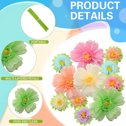 Bulk 24 Pcs Vibrant Wall Backdrop Decoration 20 Inch Paper Flowers Stunning Décor for Weddings  Birthdays Wholesale