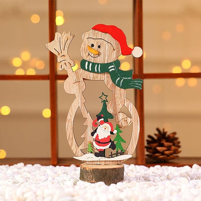 Christmas Table Ornaments Set with Xmas Tree and Snowman Decorations for Holiday Party Centerpiece Bulk Pack