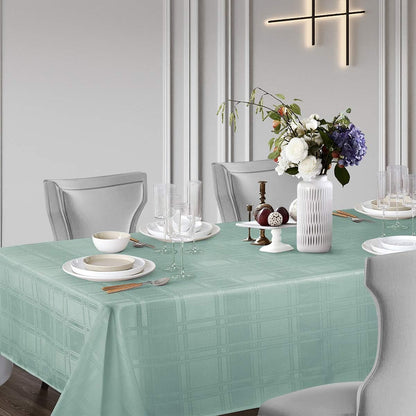 Bulk Solid Plaid Jacquard Spring Tablecloth Wrinkle and Water Resistant, Contemporary Woven Decorative Table Cover for Holiday Events Wholesale