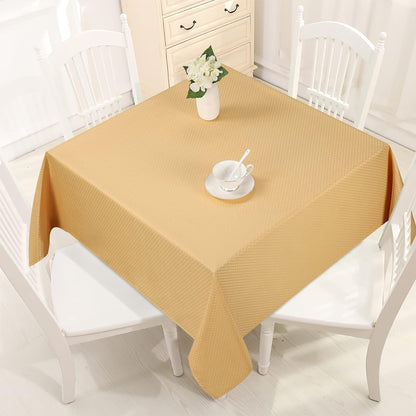 Bulk Solid Plaid Jacquard Spring Tablecloth Wrinkle and Water Resistant, Contemporary Woven Decorative Table Cover for Holiday Events Wholesale