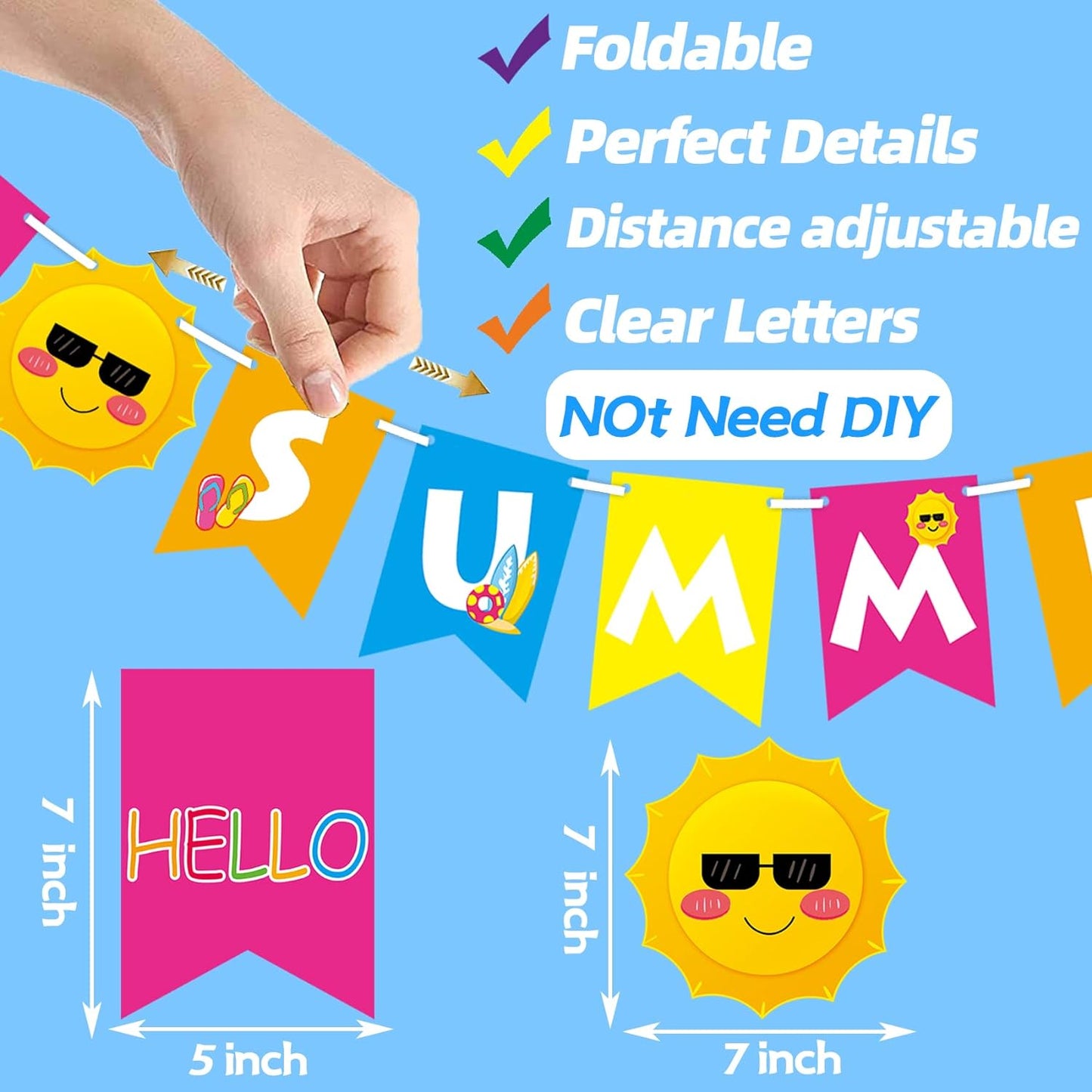 Bulk Summer Party Decorations Hello Summer Banner Beach and Pool Party Supplies Wholesale
