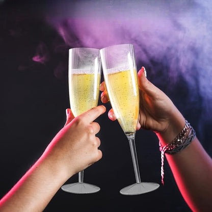 Bulk 8 Pcs Plastic Champagne Flute 6 Oz Clear Wine Glasses Wholesale