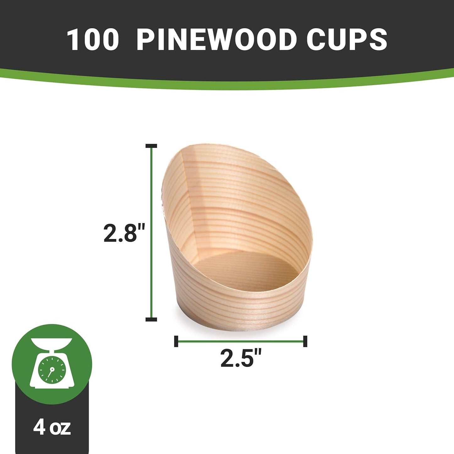 Bulk 100 Pack 4 Ounce Slanted Disposable Dessert Cups for Tasting Hors d'oeuvres Snacks and Appetizers at Weddings Parties and Events Wholesale