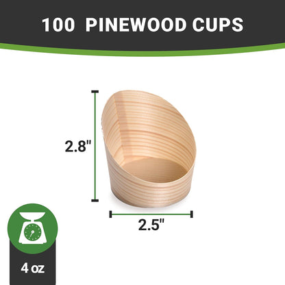 Bulk 100 Pack 4 Ounce Slanted Disposable Dessert Cups for Tasting Hors d'oeuvres Snacks and Appetizers at Weddings Parties and Events Wholesale