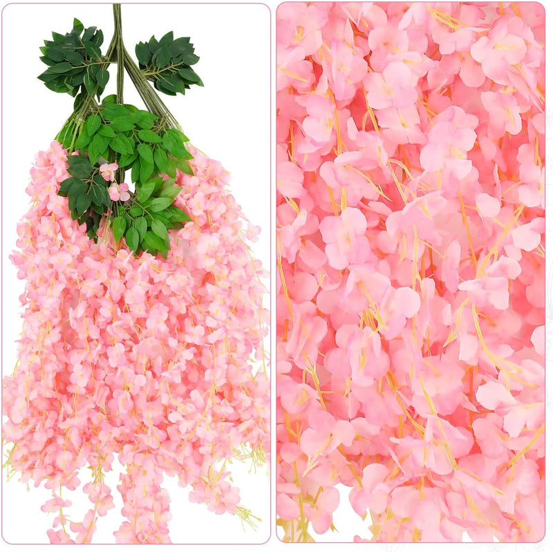 3.6ft Artificial Wisteria Garland, Lightweight Hanging Silk Flowers for Wedding Party Decor