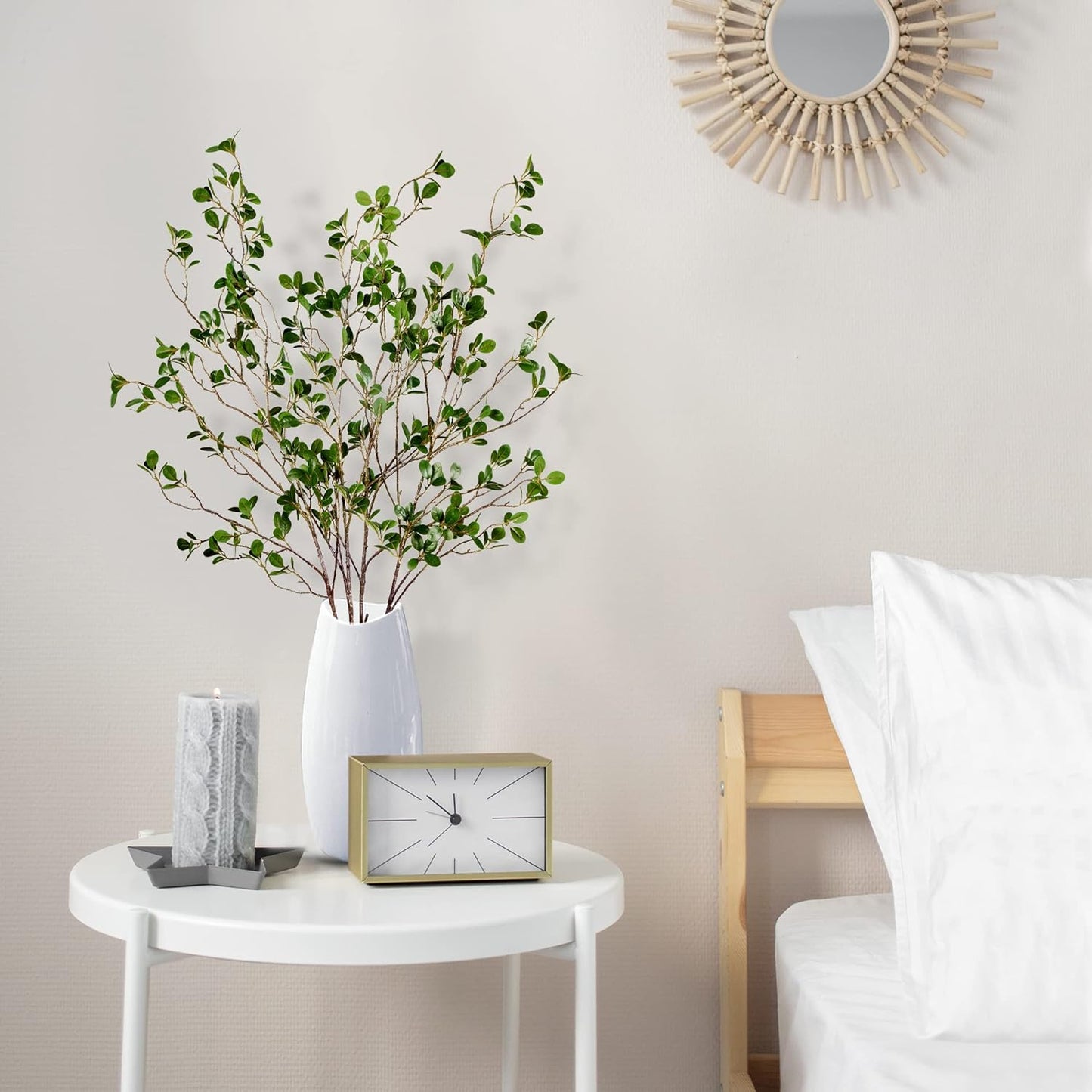 Bulk 2 Pcs Artificial Ficus Branches Eucalyptus Leaf Spray Faux Greenery Stems for Home Office Wedding Vase Decor Wholesale