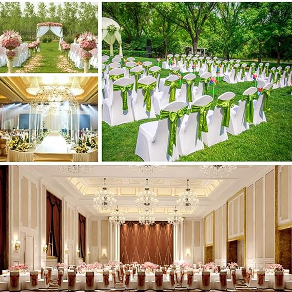 Bulk 10PCS Bows Chair Sashes Satin Chair Ribbons for Wedding Party Events Banquet Chair Cover Decoration Wholesale
