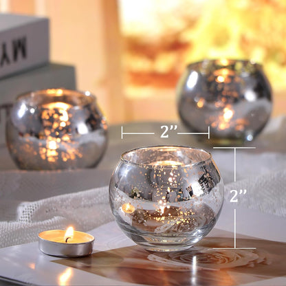 Bulk 12 Pcs Shine Bright Electroplated Glass Candle Holders for Weddings Parties Holidays Gifts and Bridal Showers Wholesale