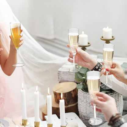 Bulk 8 Pcs Plastic Champagne Flute 6 Oz Clear Wine Glasses Wholesale