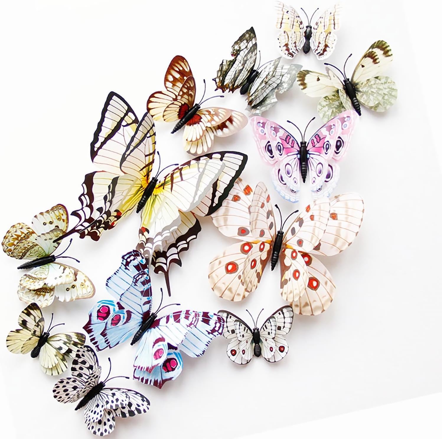 Bulk 24/48 Pcs 3D Butterfly Wall Decor Featuring Magnets, Perfect for Party Decorations Wholesale