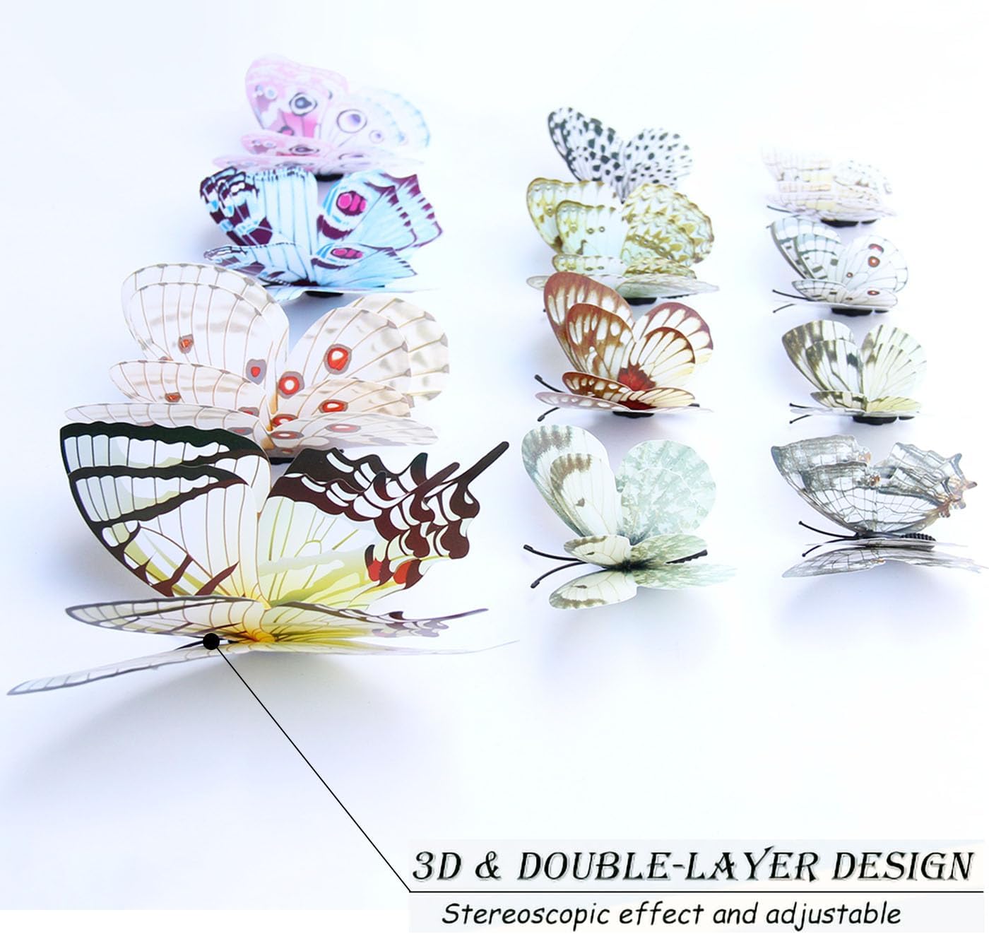 Bulk 24/48 Pcs 3D Butterfly Wall Decor Featuring Magnets, Perfect for Party Decorations Wholesale