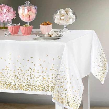 Bulk 2 Pcs Disposable Party Waterproof Tablecloth with Dot for Holiday Party Table Home Decor Wholesale